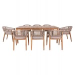 ΣΕΤ ΤΡΑΠΕΖΑΡΙΑΣ 9ΤΜΧ NAVANT HM21066.02 ΤΡΑΠΕΖΙ & 8 ΚΑΡΕΚΛΕΣ ΞΥΛΟ ΑΚΑΚΙΑΣ-ΣΧΟΙΝΙ ΜΠΕΖ