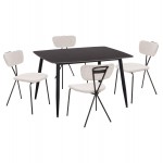ΣΕΤ ΤΡΑΠΕΖΑΡΙΑΣ 5ΤΜΧ RAVEN HM21067.02 ΚΕΡΑΜΙΚΟ TOP ΜΑΥΡΟ ΜΑΡΜΑΡΟ--ΜΕΤΑΛΛΟ