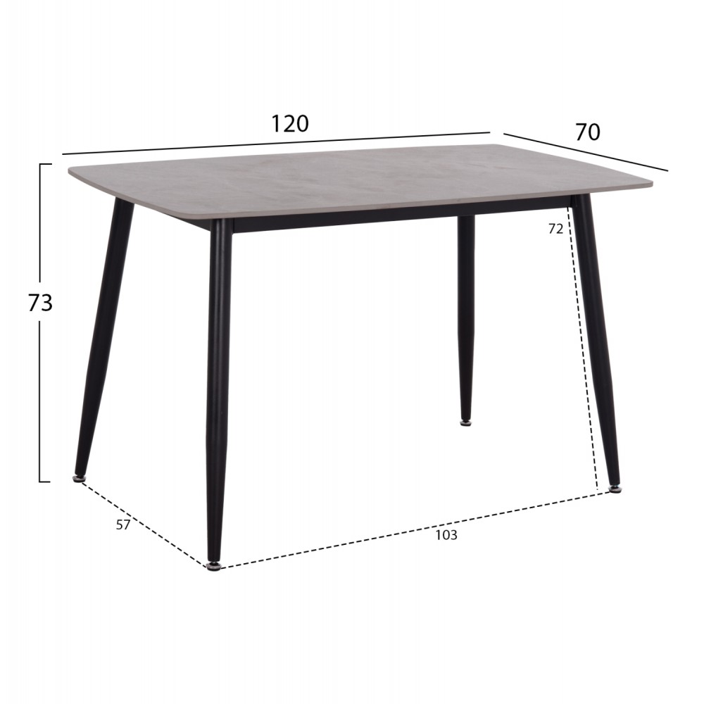 ΣΕΤ ΤΡΑΠΕΖΑΡΙΑΣ 5ΤΜΧ RAVEN HM21068.03 ΚΕΡΑΜΙΚΟ TOP ΓΚΡΙ ΜΑΡΜΑΡΟ--ΓΚΡΙ ΥΦΑΣΜΑ