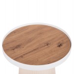 ΣΕΤ 2ΤΜΧ ΤΡΑΠΕΖΙΑ ΣΑΛΟΝΙΟΥ DUNCAN HM21082 MDF ΚΡΕΜ ΚΑΙ ΚΕΡΑΜΙΚΟ TOP Φ80εκ & Φ45εκ
