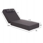 ΜΑΞΙΛΑΡΙ ΞΑΠΛΩΣΤΡΑΣ KIHEI HM21094.03 OLEFIN ΣΚΟΥΡΟ ΓΚΡΙ ΜΕ FOAM 198x70x20Υεκ