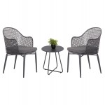 ΣΕΤ LOUNGE 3TMX ΕΞ.ΧΩΡΟΥ OREGO HM21107.01 ΑΛΟΥΜΙΝΙΟ & ΜΕΤΑΛΛΟ ΣΕ ΣΚΟΥΡΟ ΓΚΡΙ