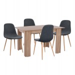 ΣΕΤ ΤΡΑΠΕΖΑΡΙΑΣ 5ΤΜΧ KELVIN HM21117 ΤΡΑΠΕΖΙ ΜΕ ΚΑΡΕΚΛΕΣ ΜΕΤΑΛΛΙΚΕΣ ΜΕ ΥΦΑΣΜΑ