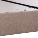 ΚΡΕΒΑΤΙ ΜΕ ΣΤΡΩΜΑ ΔΙΠΛΟ DOLORES HM21165 ΜΠΕΖ ΥΦΑΣΜΑ & ΑΠΟΘ.ΧΩΡΟΣ-ΓΙΑ 160x200εκ.