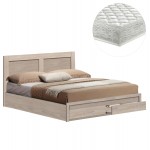 ΚΡΕΒΑΤΙ ΔΙΠΛΟ ΜΕ ΣΥΡΤΑΡΙΑ & ΣΤΡΩΜΑ CAPRI HM21169 ΜΕΛΑΜΙΝΗ SONAMA--ΓΙΑ 150x200εκ