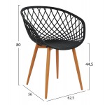 ΣΕΤ ΤΡΑΠΕΖΑΡΙΑΣ 5ΤΜΧ ARIADNE HM21174 MDF TOP & ΠΟΛΥΠΡΟΠΥΛΕΝΙΟ ΣΕ ΜΑΥΡΟ