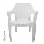 Πολυθρόνα βαρέους τύπου HERMES απο PP σε χρώμα λευκό 60x60x80