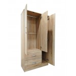 Ντουλάπα τρίφυλλη "Real" σε χρώμα σονόμα 90x42x180