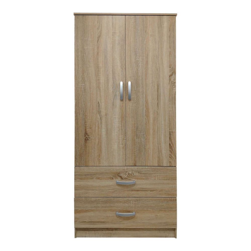 Ντουλάπα δίφυλλη "Real" σε χρώμα σονόμα 80x42x180