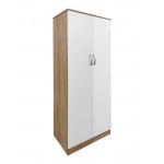 Ντουλάπα δίφυλλη "Real" σε χρώμα σονόμα/λευκό 80x42x180