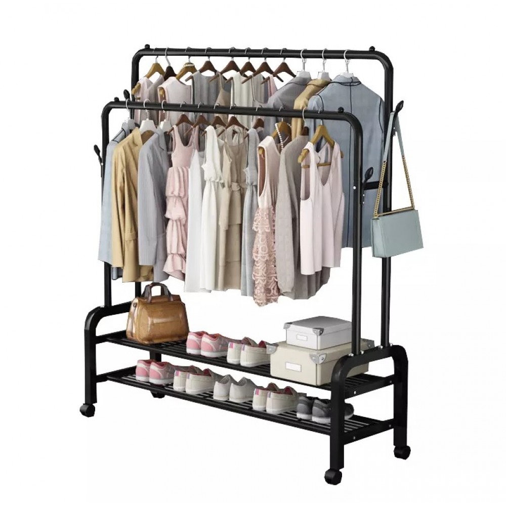 Κρεμάστρα δαπέδου "SOFIA" από μέταλλο σε χρώμα μαύρο 105x59x148