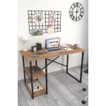 Γραφείο "Mount" με ραφιέρα-MDF atlantic pine-μαύρο 140x60x75