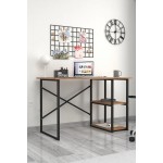 Γραφείο "Mount" με ραφιέρα-MDF atlantic pine-μαύρο 140x60x75