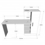 Γραφείο "VIANA" σε χρώμα atlantic pine/λευκό 152x40x120