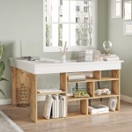 Γραφείο γωνιακό "VIANA" σε χρώμα atlantic pine/λευκό 120x129x72