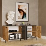 Μπουφές "VIANA" σε atlantic pine/ανθρακί χρώμα 160x40x72