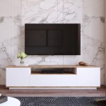 Έπιπλο τηλεόρασης "VIANA" σε χρώμα atlantic pine/λευκό 180x45x45