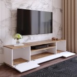 Έπιπλο τηλεόρασης "VIANA" σε χρώμα atlantic pine/λευκό 180x45x45