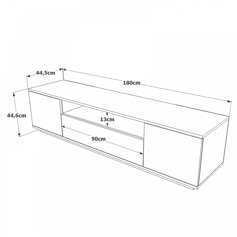 Έπιπλο τηλεόρασης "VIANA" σε χρώμα atlantic pine/λευκό 180x45x45