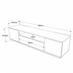 Έπιπλο τηλεόρασης "VIANA" σε χρώμα atlantic pine/λευκό 180x45x45