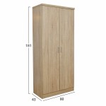 Ντουλάπα ρούχων δίφυλλη REAL χρώμα sonoma 80x42.5x180.5