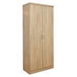 Ντουλάπα ρούχων δίφυλλη REAL χρώμα sonoma 80x42.5x180.5