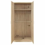 Ντουλάπα ρούχων δίφυλλη REAL χρώμα sonoma 80x42.5x180.5