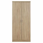 Ντουλάπα ρούχων δίφυλλη REAL χρώμα sonoma 80x42.5x180.5