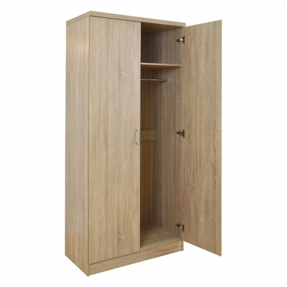 Ντουλάπα ρούχων δίφυλλη REAL χρώμα sonoma 80x42.5x180.5