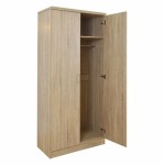 Ντουλάπα ρούχων δίφυλλη REAL χρώμα sonoma 80x42.5x180.5