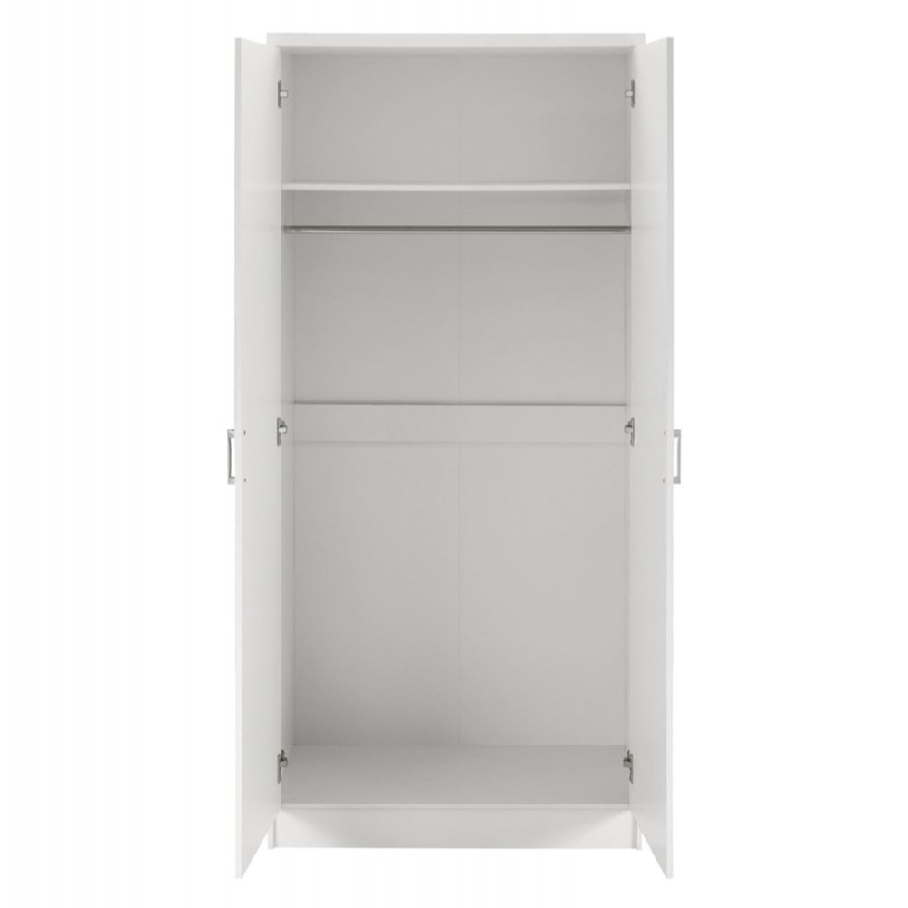 Ντουλάπα ρούχων δίφυλλη REAL χρώμα λευκό 80x42.5x180.5