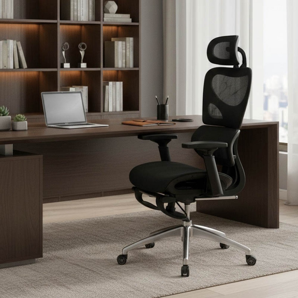 Καρέκλα γραφείου διευθυντή LINUX mesh μαύρο 61x63x117/125