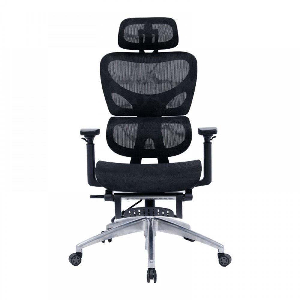 Καρέκλα γραφείου διευθυντή με υποπόδιο LINUX mesh μαύρο 61x63x117/125