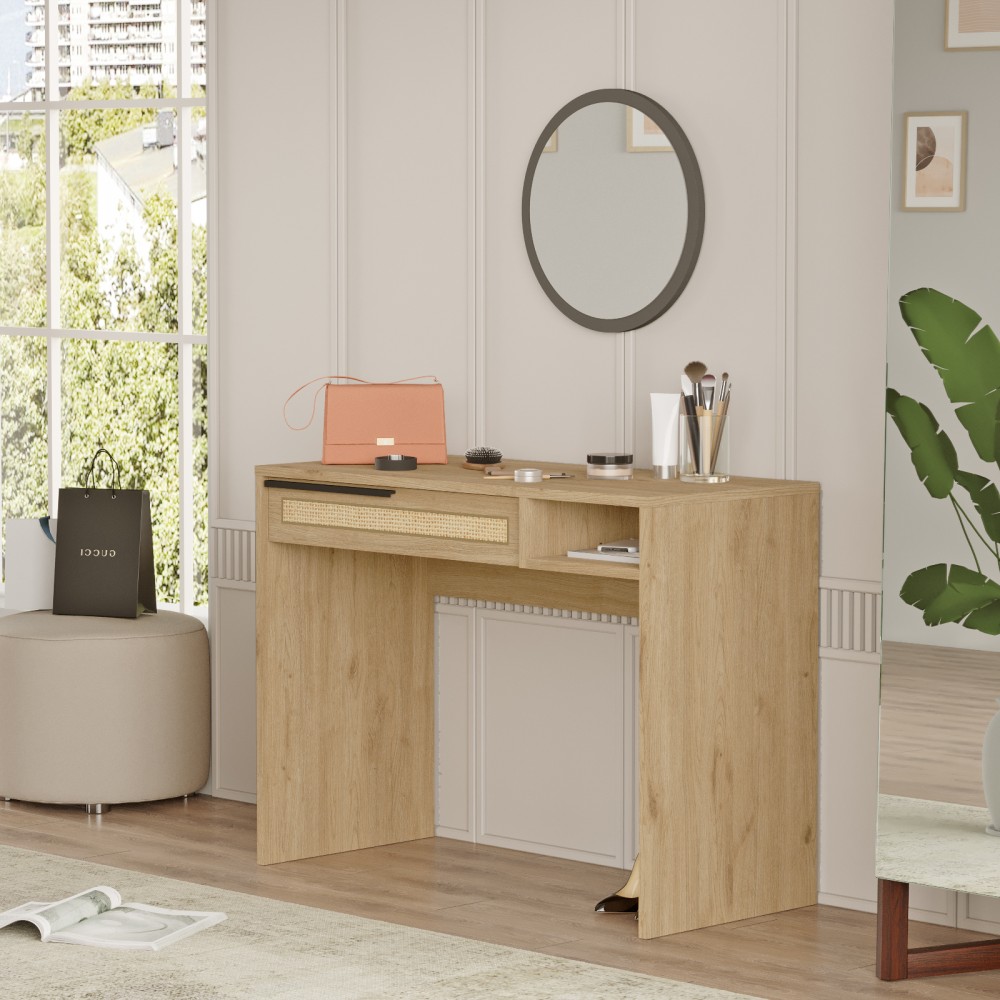 Κονσόλα "VIANA" με καθρέπτη σε χρώμα sepet 100x44.5x75