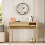 Κονσόλα "VIANA" με καθρέπτη σε χρώμα sepet 100x44.5x75