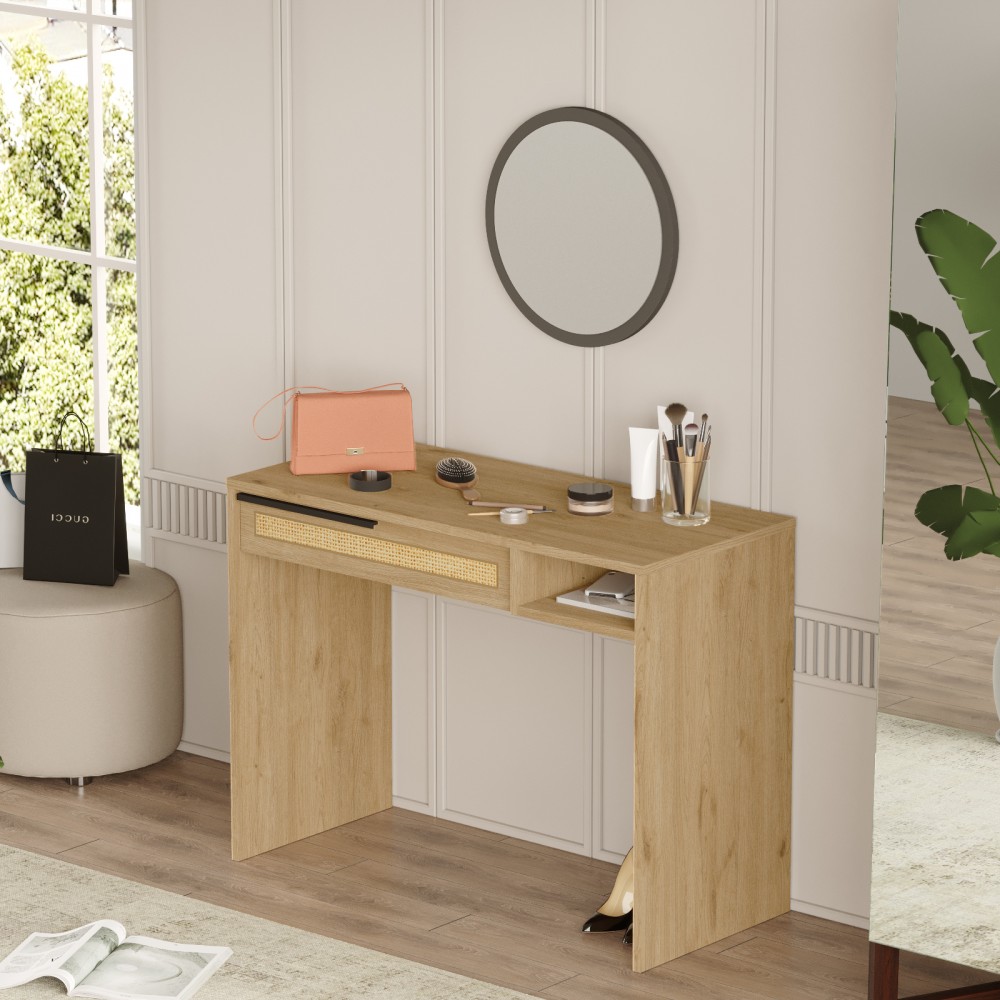 Κονσόλα "VIANA" με καθρέπτη σε χρώμα sepet 100x44.5x75
