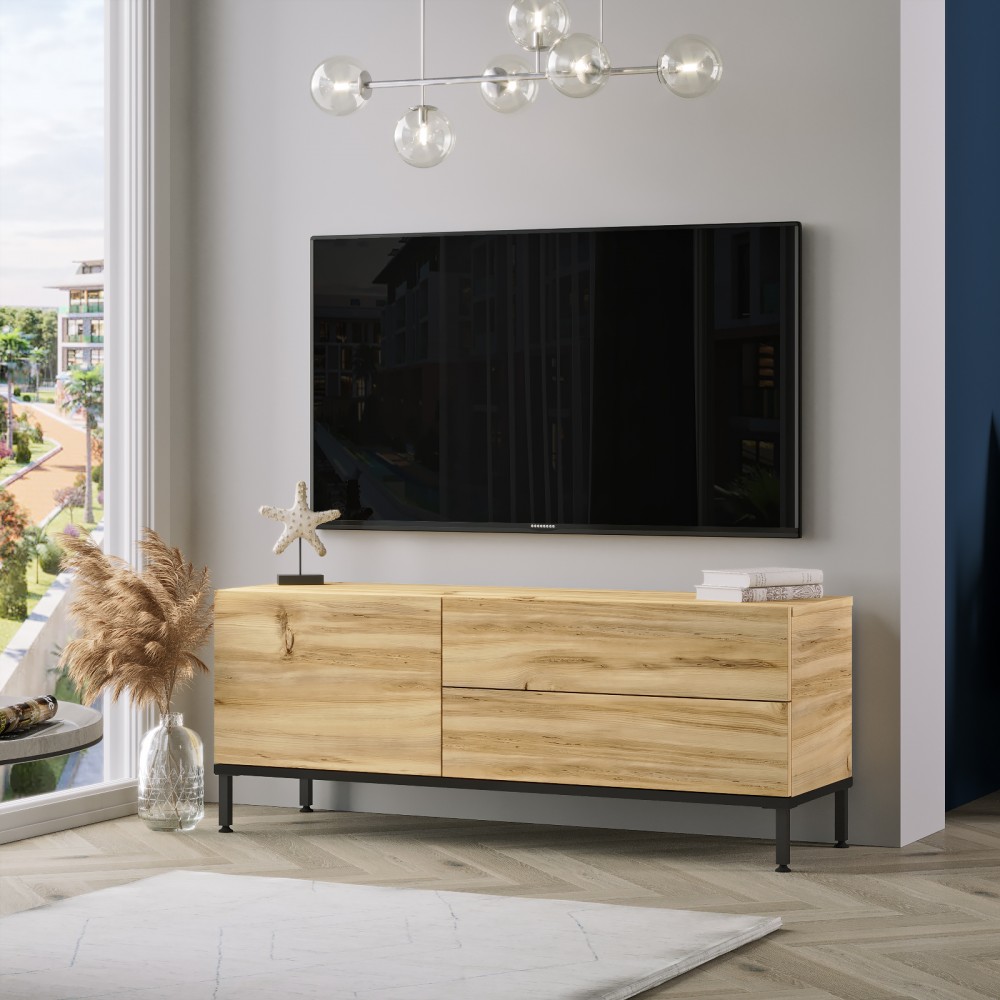 Έπιπλο τηλεόρασης "VIANA" σε χρώμα felt 120x35.5x46.3