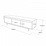 Έπιπλο τηλεόρασης "VIANA" σε χρώμα felt 160x35.5x45.1