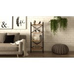 Βιβλιοθήκη-ραφιέρα "VIANA" με 4 ράφια σε χρώμα atlantic pine/μαύρο 58x30x138