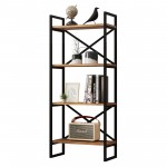 Βιβλιοθήκη-ραφιέρα "VIANA" με 4 ράφια σε χρώμα atlantic pine/μαύρο 58x30x138