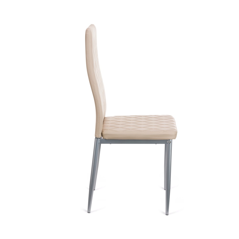 Καρέκλα Viva μέταλλο-PU cappucino-γκρι πόδι 42x48x98