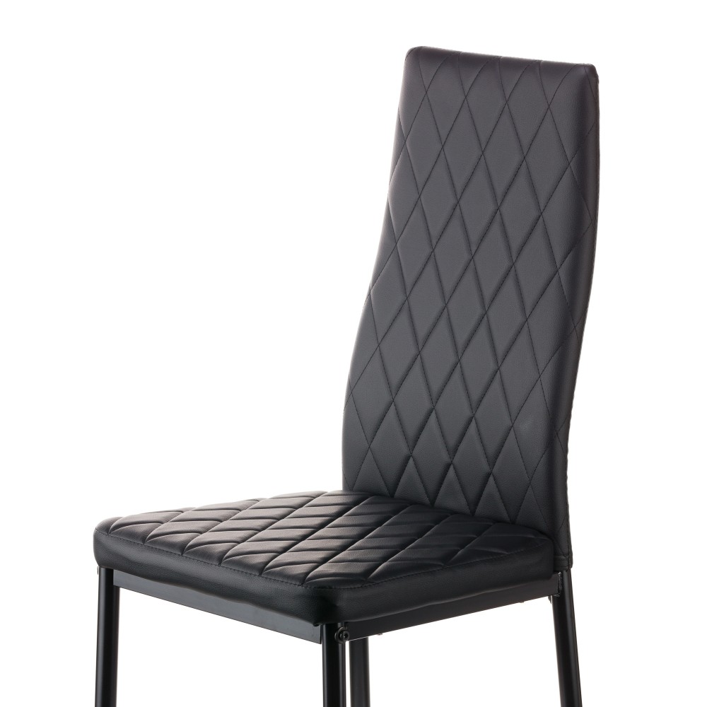 Καρέκλα Viva μέταλλο-PU μαύρο-γκρι πόδι 42x48x98