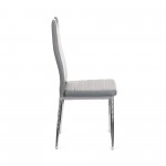 Καρέκλα Tonia PU γκρι-πόδι χρωμίου 52x43x96