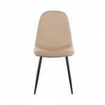 Καρέκλα Gab μπεζ ύφασμα με πόδι μαύρο μέταλλο 42x41x93