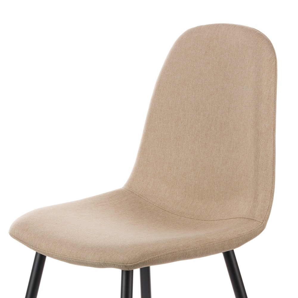 Καρέκλα Gab μπεζ ύφασμα με πόδι μαύρο μέταλλο 42x41x93