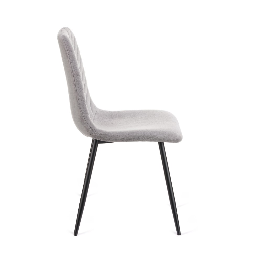 Καρέκλα Rena ύφασμα γκρι-πόδι μαύρο μεταλλικό 48x55x90