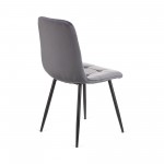 Καρέκλα Rena plus σε βελούδο ύφασμα γκρι-πόδι μαύρο μεταλλικό 48x55x90