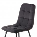 Καρέκλα Rena plus σε βελούδο ύφασμα μαύρο-πόδι μαύρο μεταλλικό 48x55x90