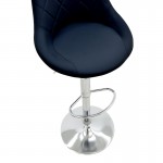 Σκαμπό μπαρ Runo πτυσσόμενο μαύρο pu-βάση χρωμίου 47x49x112