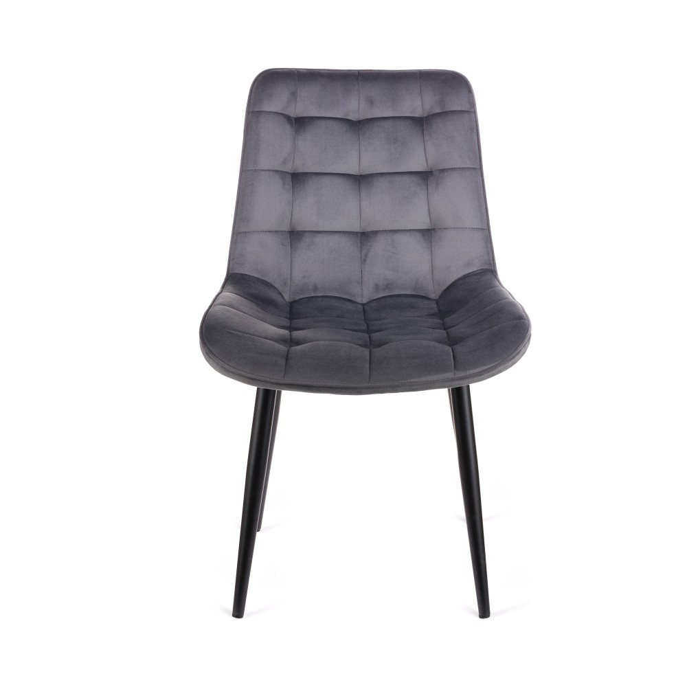 Καρέκλα Vitto γκρι βελούδο-πόδι μαύρο μέταλλο 46x62x80